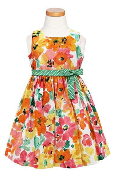 Sorbet Multicolor Floral Sleeveless Dress (Toddler Girls, Little Girls & Big Girls) in Yellow