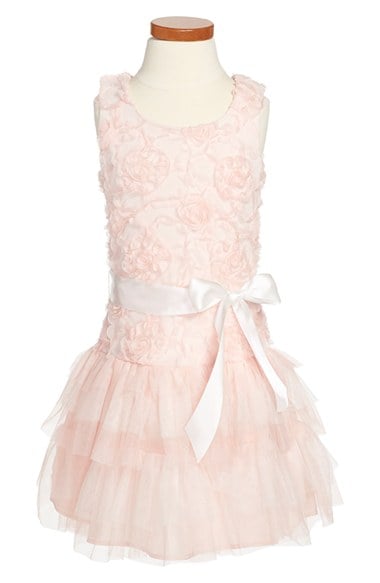 Zunie Drop Waist Floral Tulle Dress (Toddler Girls, Little Girls & Big Girls) in PeachZunie Drop Waist Floral Tulle Dress (Toddler Girls, Little Girls & Big Girls) in Peach