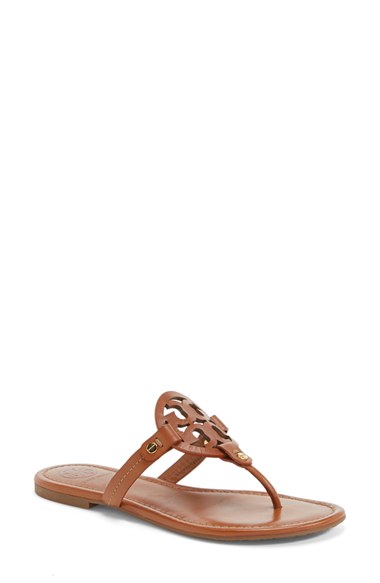 Tory Burch 'Miller' Sandal in Vintage Vachetta Leather