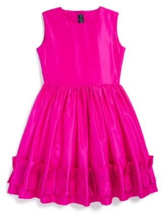 Oscar de la Renta Sleeveless Silk Taffeta Party Dress (Little Girls & Big Girls) in Watermelon Pink