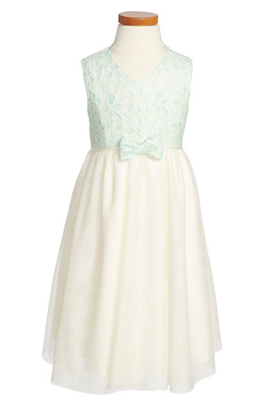 Pippa & Julie Sleeveless Lace & Tulle Dress (Toddler Girls & Little Girls) in Blue