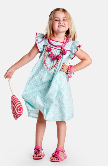 MASALABABY 'Zuri' Cotton Dress (Toddler Girls, Little Girls & Big Girls) in Turquoise