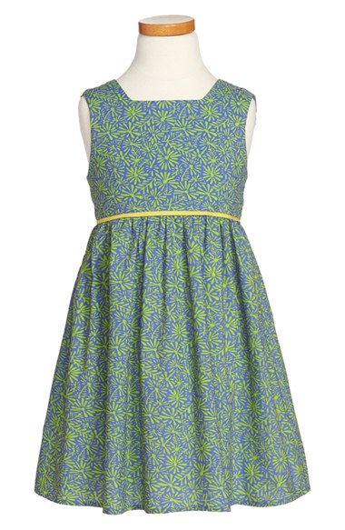 Margherita Print Back Wrap Dress (Toddler Girls, Little Girls & Big Girls) in Green