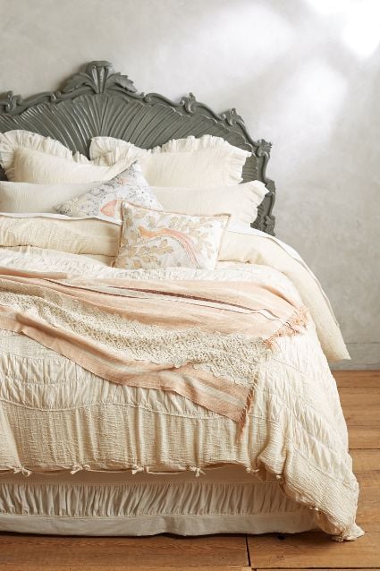 Toulouse Duvet Cover with Crocheted Trim