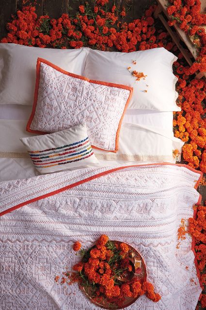 Embroidered Kuji Coverlet