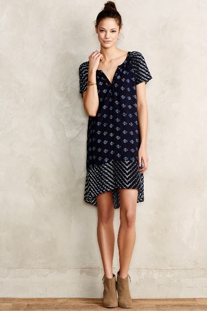 Sayuri Tunic Dress by Velvet by Graham and Spencer in Blue Motif