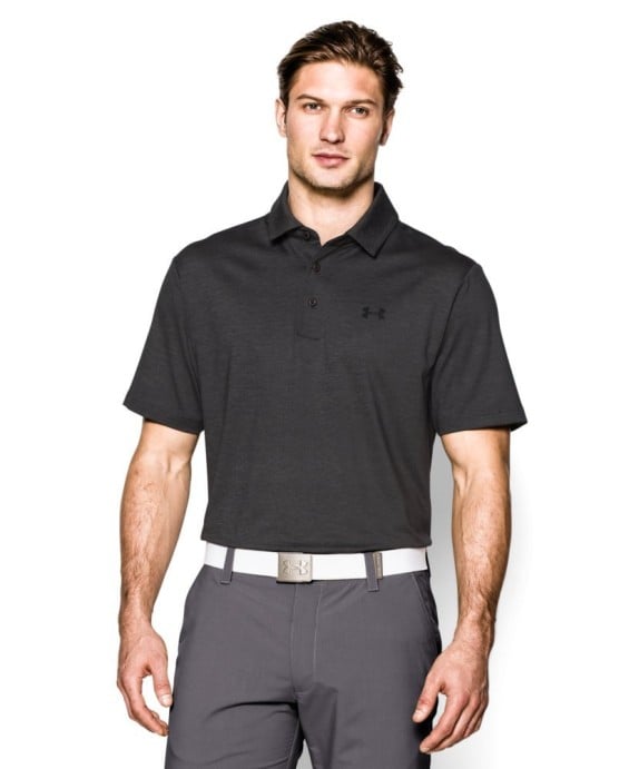 Under Armour Men's UA Playoff Polo in Carbon Heather/Black
