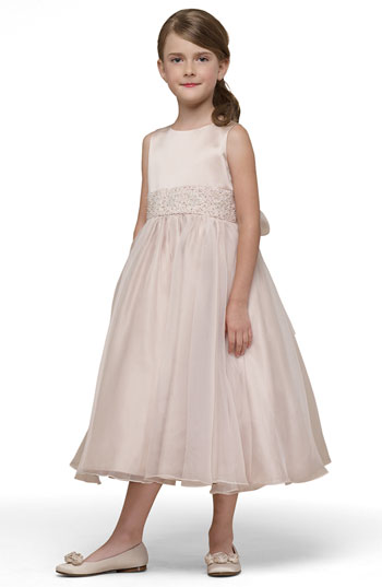 Us Angels Beaded Satin Sleeveless Dress (Toddler, Little Girls & Big Girls)