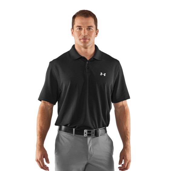 Under Armour Men's UA Performance Polo in Black and White