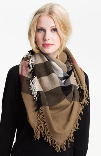 Burberry Check Merino Wool Scarf in House Check