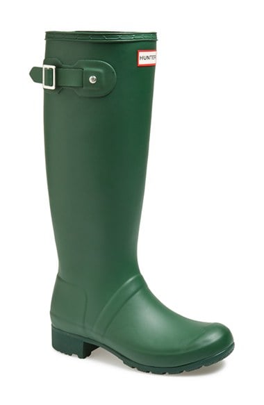 Hunter 'Tour' Packable Rain Boot (Women) in Green Matte