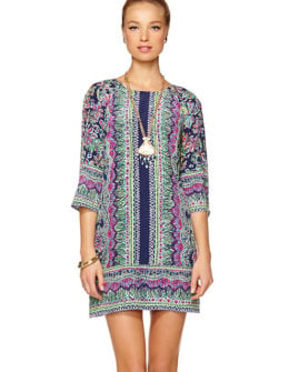 Lilly Pulitzer RYLEE SILK SHIFT DRESS in Bright Navy Not Too Catty