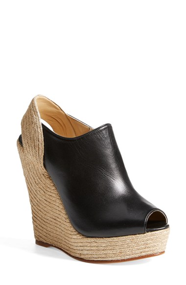 Gucci 'Tiffany' Peep Toe Platform Espadrille Wedge Sandals (Women) in Black