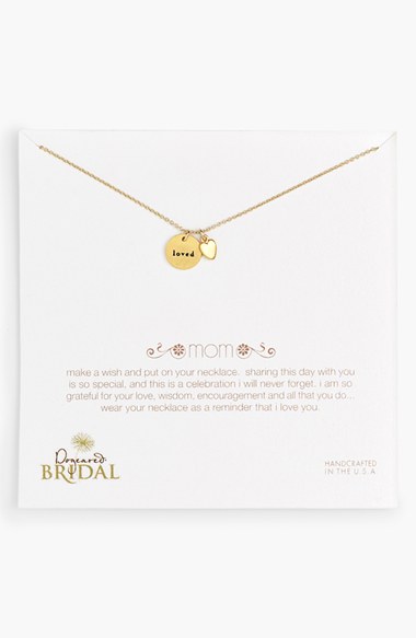 Dogeared 'Mom Love - Heart' Boxed Pendant Necklace (Nordstrom Exclusive) in Gold Dipped 