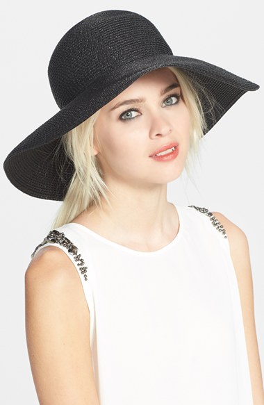 Eric Javits 'Hampton' Straw Sun Hat in Black