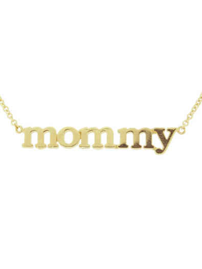 JENNIFER MEYER Statement "Mommy" Necklace - Yellow Gold