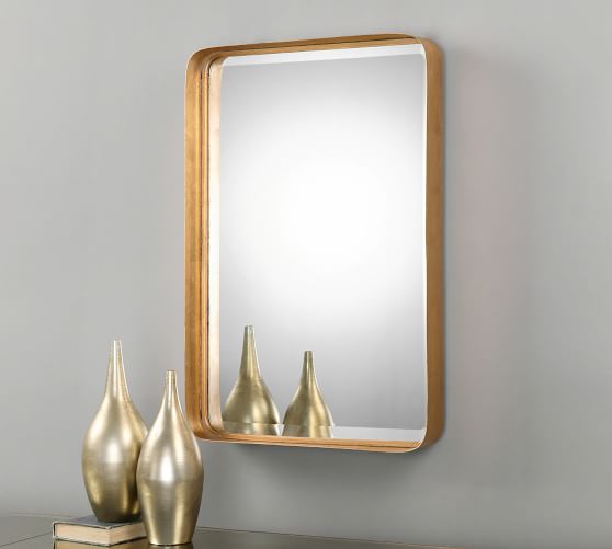 Pottery Barn CAYUCOS RECTANGULAR MIRROR Gold Leaf mirrors sale