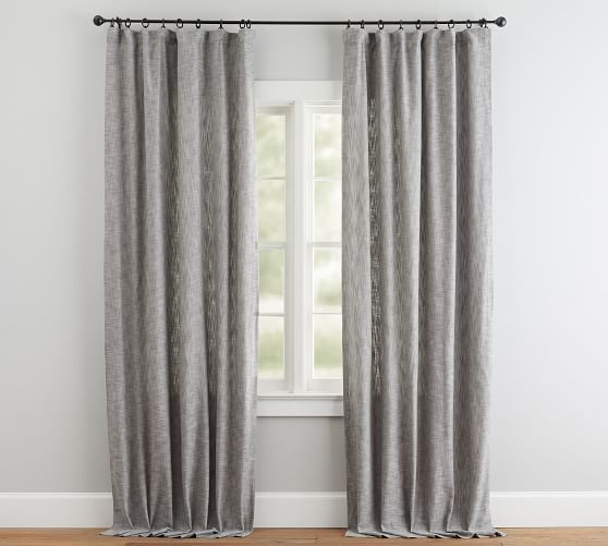 Pottery Barn SEATON TEXTURED CURTAIN - DENIM living room sale