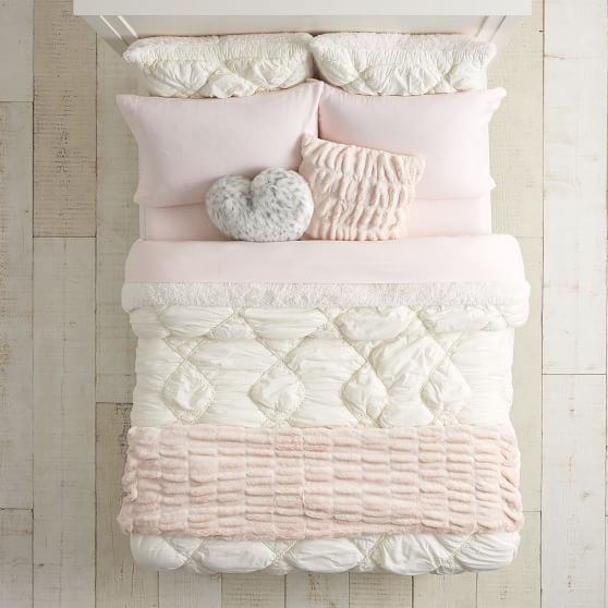 Pottery Barn Teen Chloe Sherpa Comforter + Sham White pbteen sale