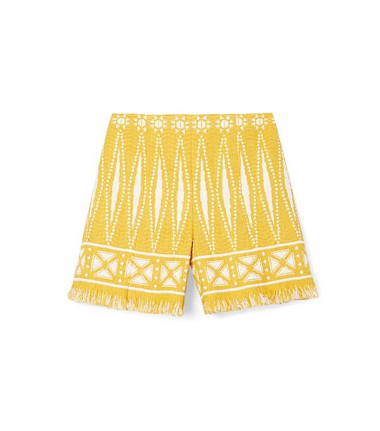 Tory Burch SAVORA TWEED SHORT in Honey Mustard/New Ivory Bologan B