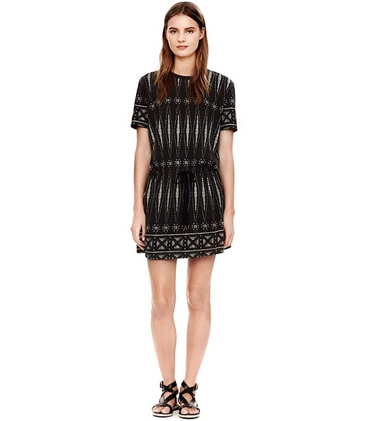 Tory Burch DRAWSTRING WAIST T-SHIRT DRESS in Bologan Knit Dress A