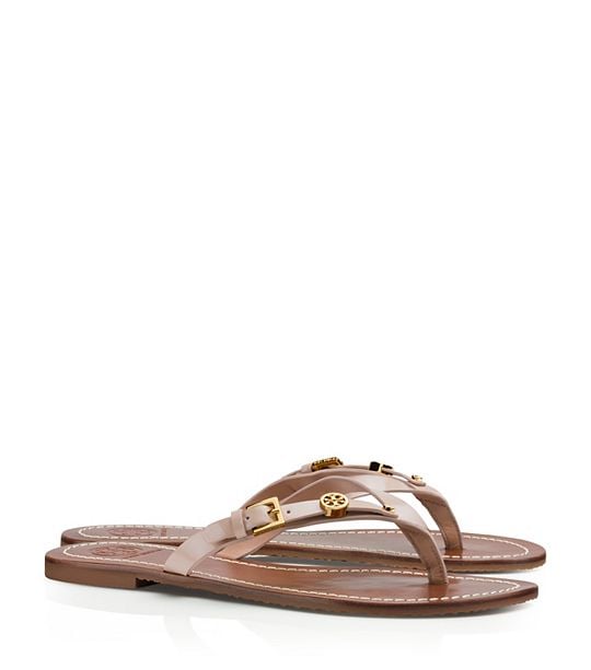 Tory Burch MONOGRAM FLAT THONG SANDAL in Camellia Pink