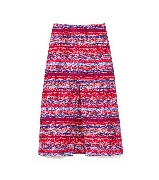 Tory Burch SOFT SILK SKIRT in Brilliant Red Mouline A