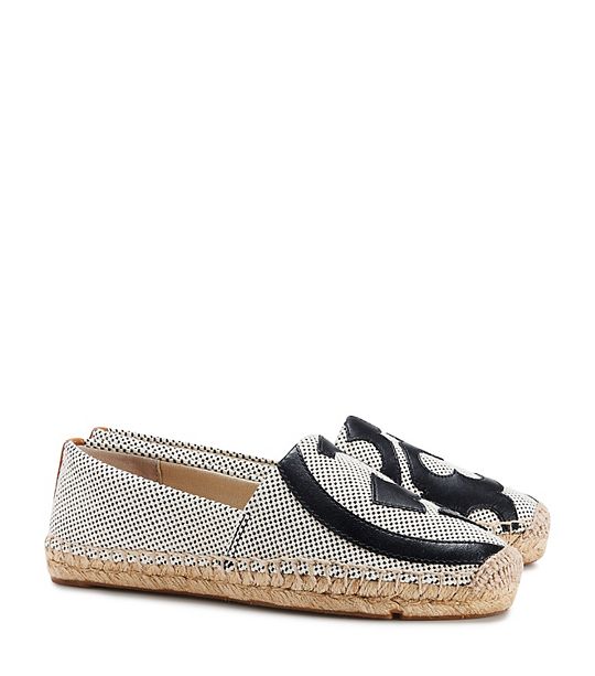 Tory Burch LONNIE FLAT ESPADRILLE in Black-Ecru/Black