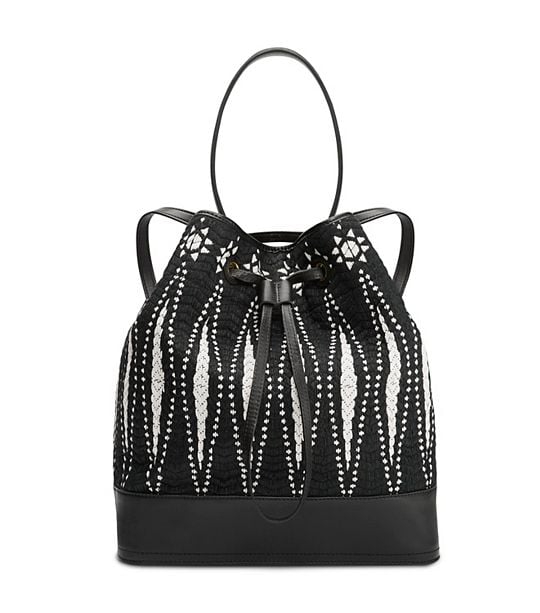 Tory Burch SAVORA TWEED BUCKET BACKPACK in Black