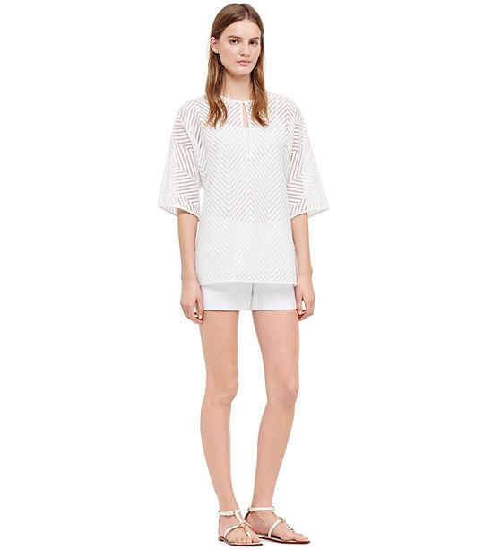 Tory Burch EYELET TUNIC in White