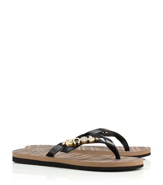 Tory Burch Monogrammed KILEY FLIP-FLOP in Black