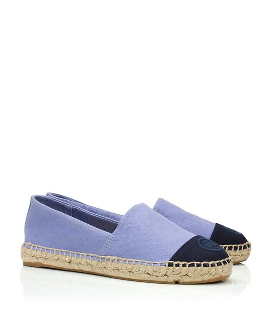 Tory Burch COLOR-BLOCK FLAT ESPADRILLE in LIGHT MOSAIC/TORY NAVY/MOSAIC BLUE
