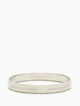 kate spade new york ENGRAVED MOM IDIOM BANGLE in Silver