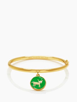 KATE SPADE Emerald Green "She's One Of A Kind" TAURUS CHARM BANGLE 