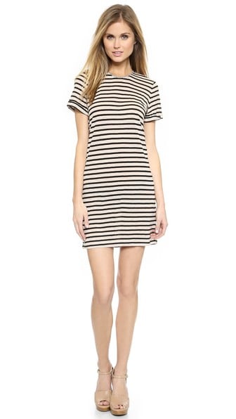 AIR by alice + olivia Roll Sleeve Tunic Dress in Pink Sand and Black