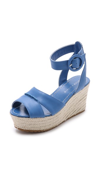 alice + olivia Roberta Espadrille Wedges in Umbrella Blue