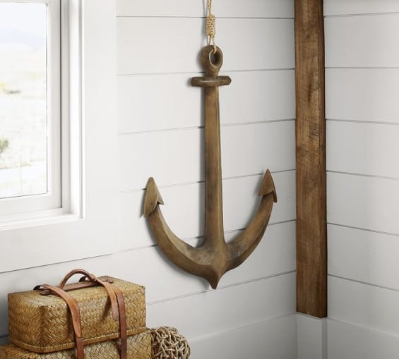 Pottery Barn WOODEN ANCHOR WALL ART