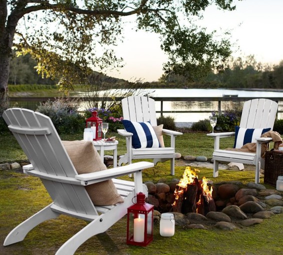 PB CLASSIC White ADIRONDACK CHAIR. Pottery Barn Home Sale