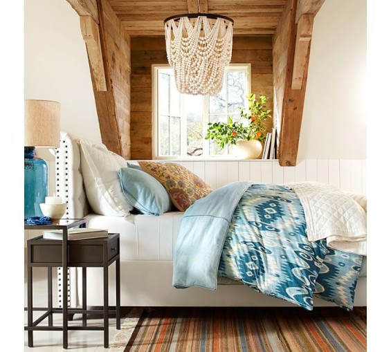 SAVANNAH IKAT PRINT DUVET COVER & SHAM in Cool Blue