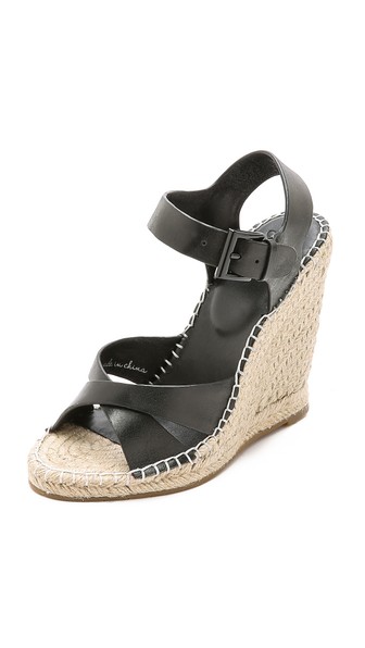 Joie Lena Platform Espadrille Wedge Sandals in Black