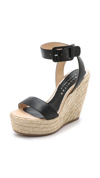 Paloma Barcelo Platform Wedge Espadrille Sandals in Black