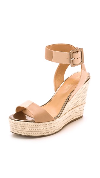 Sergio Rossi Wedge Sandals in Nude