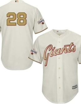 Majestic Buster Posey San Francisco Giants Cream World Series Gold Program Cool Base Player Jersey