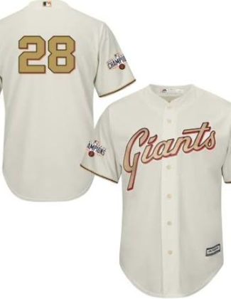 Majestic Buster Posey San Francisco Giants Cream World Series Gold Program Cool Base Player Jersey