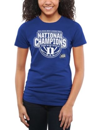 Duke Blue Devils Women's Duke Blue 2015 NCAA Men's Basketball National Champions Buzzer Beater Fitted T-Shirt