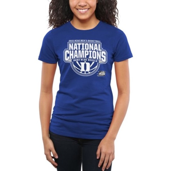 Duke Blue Devils Women's Duke Blue 2015 NCAA Men's Basketball National Champions Buzzer Beater Fitted T-Shirt