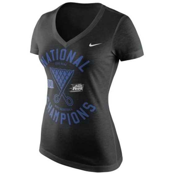 Nike Duke Blue Devils Women's Black 2015 NCAA Men's Basketball National Champions Locker Room V-Neck T-Shirt