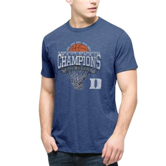 '47 Brand Duke Blue Devils Duke Blue 2015 NCAA Men's Basketball National Champions Five-Time Champs T-Shirt