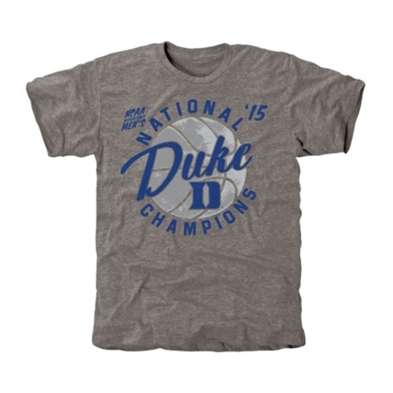 Duke Blue Devils Gray 2015 NCAA Men's Basketball National Champions Old School Tri-Blend T-Shirt
