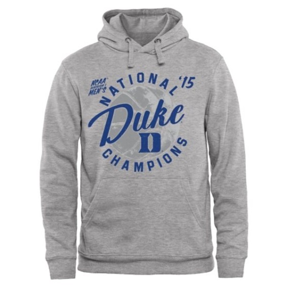 Duke Blue Devils Gray 2015 NCAA Men's Basketball National Champions Old School Pullover Hoodie